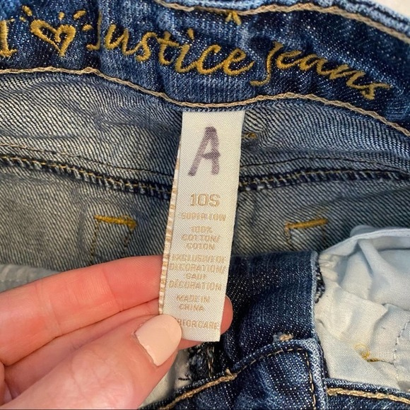 3/$20 Justice Girls Patch Jeans Size 10S - Picture 6 of 11